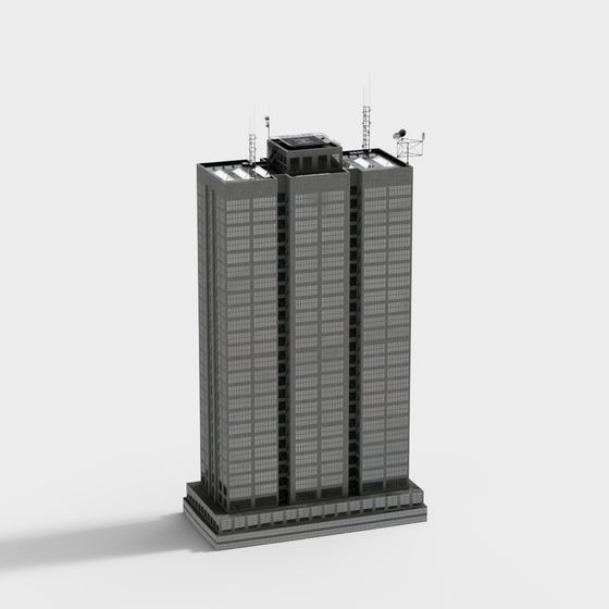 Urban Skyscraper 3D Model Representation