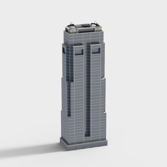 Stunning Skyscraper 3D Model in Low-Poly Style