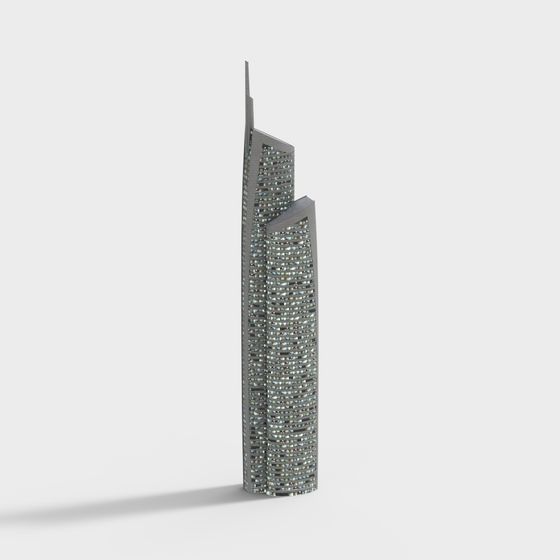 Futuristic Skyscraper 'City Light' 3D model for Design Projects