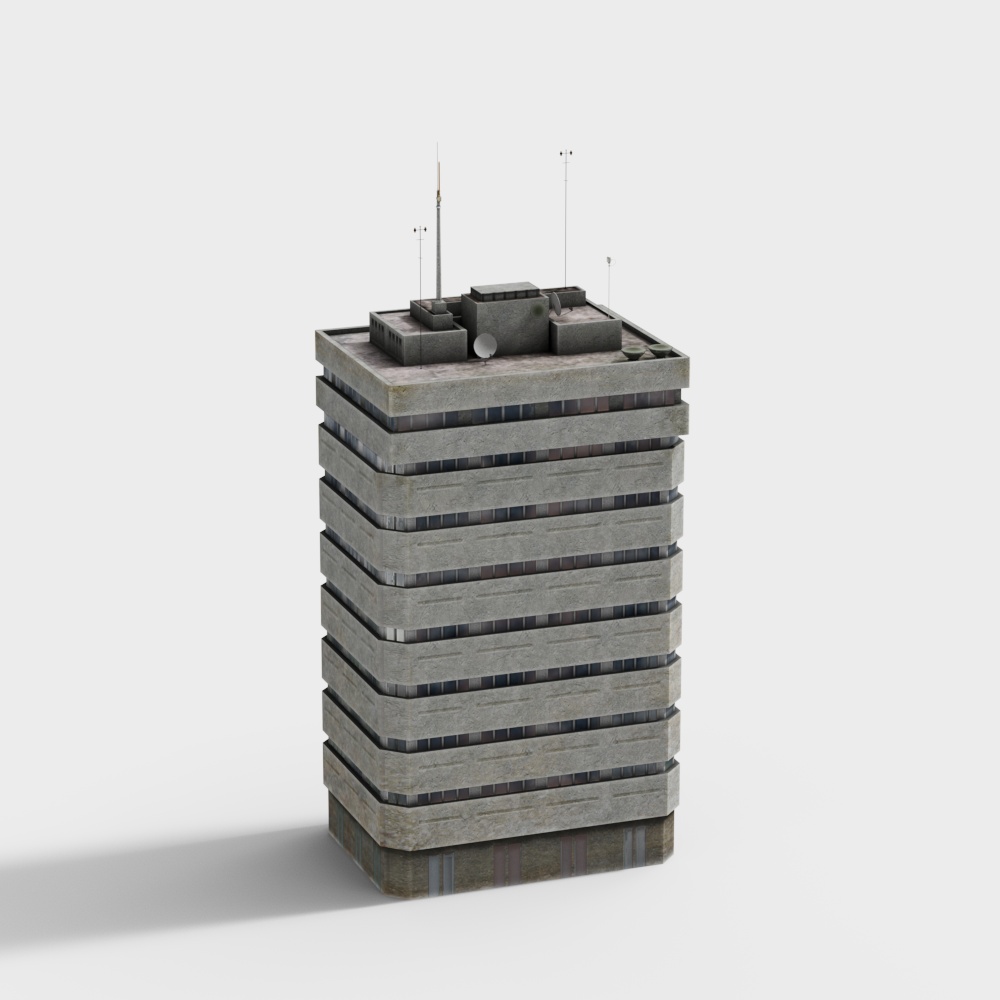 City Tower 3D model - Low Poly Architectural Design