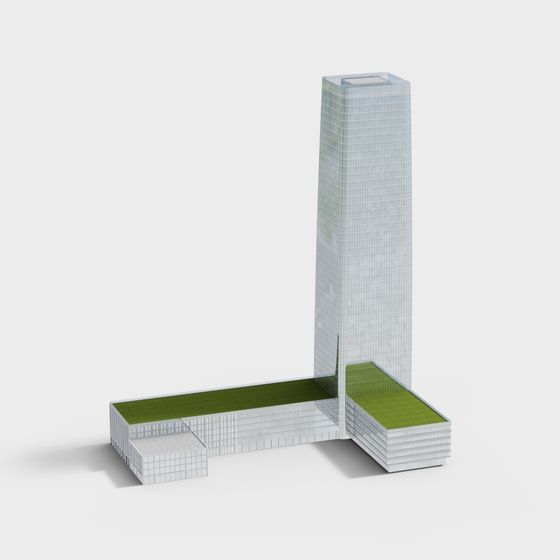 City Oasis 3D Model - Futuristic Architectural Design