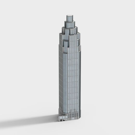 Stunning Skyscraper 3D model in Low Poly Style