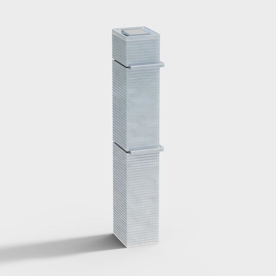 City Light Futuristic Skyscraper 3D model