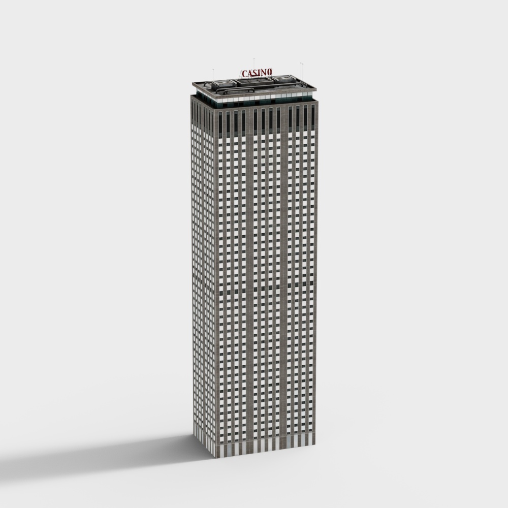 Skyscraper Casino 3D Model for Modern Urban Scenes