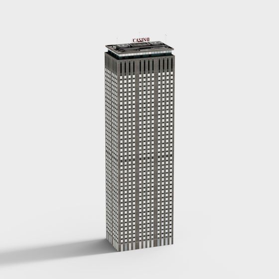 Skyscraper Casino 3D Model for Modern Urban Scenes