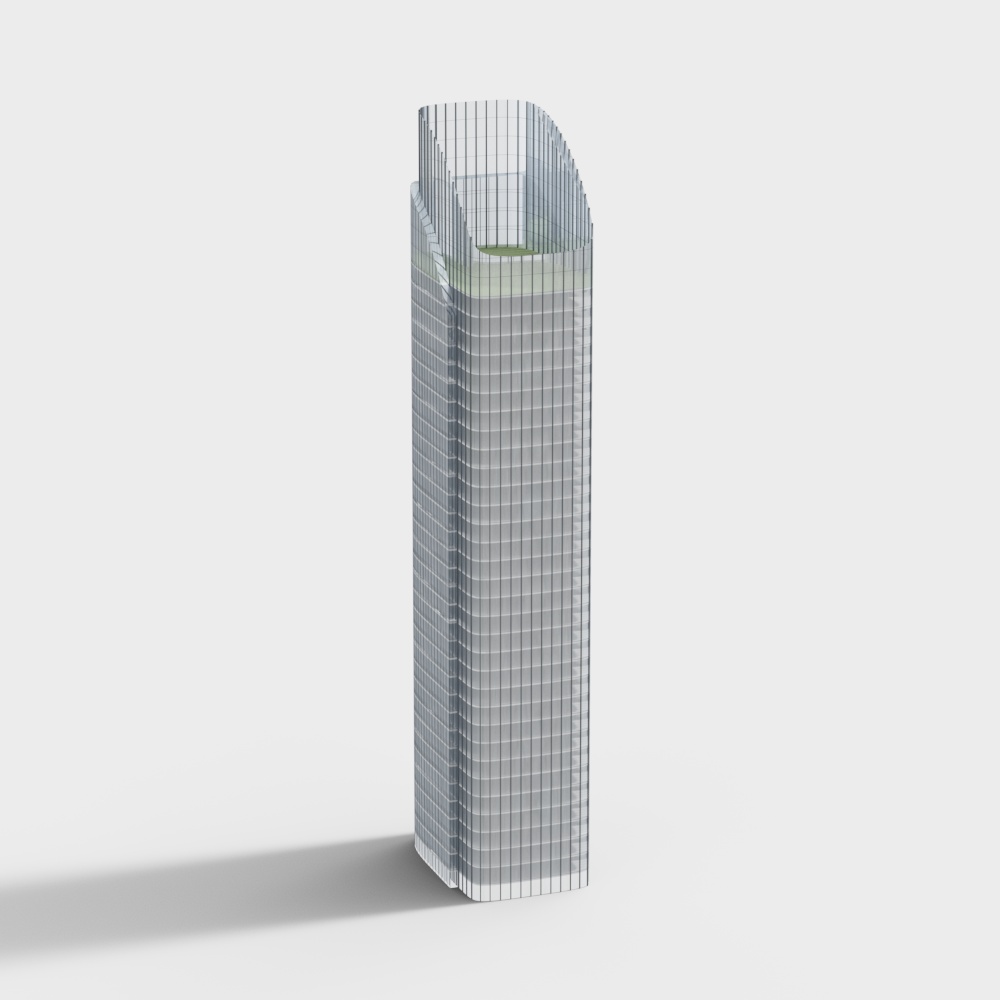 City Light Futuristic Skyscraper 3D model