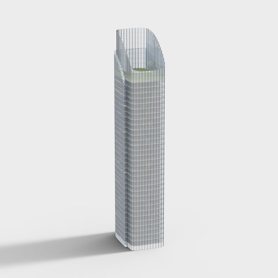 City Light Futuristic Skyscraper 3D model