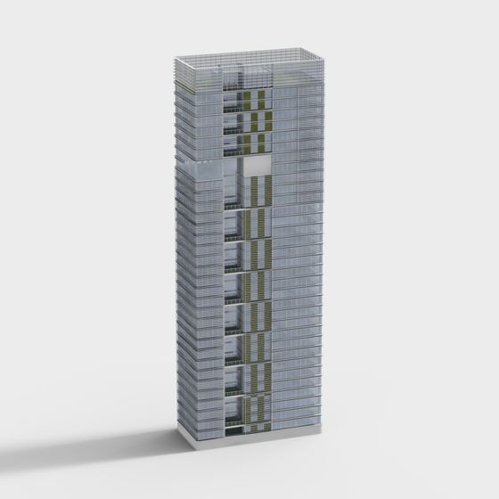 City Light 3D Model - A Futuristic Skyscraper