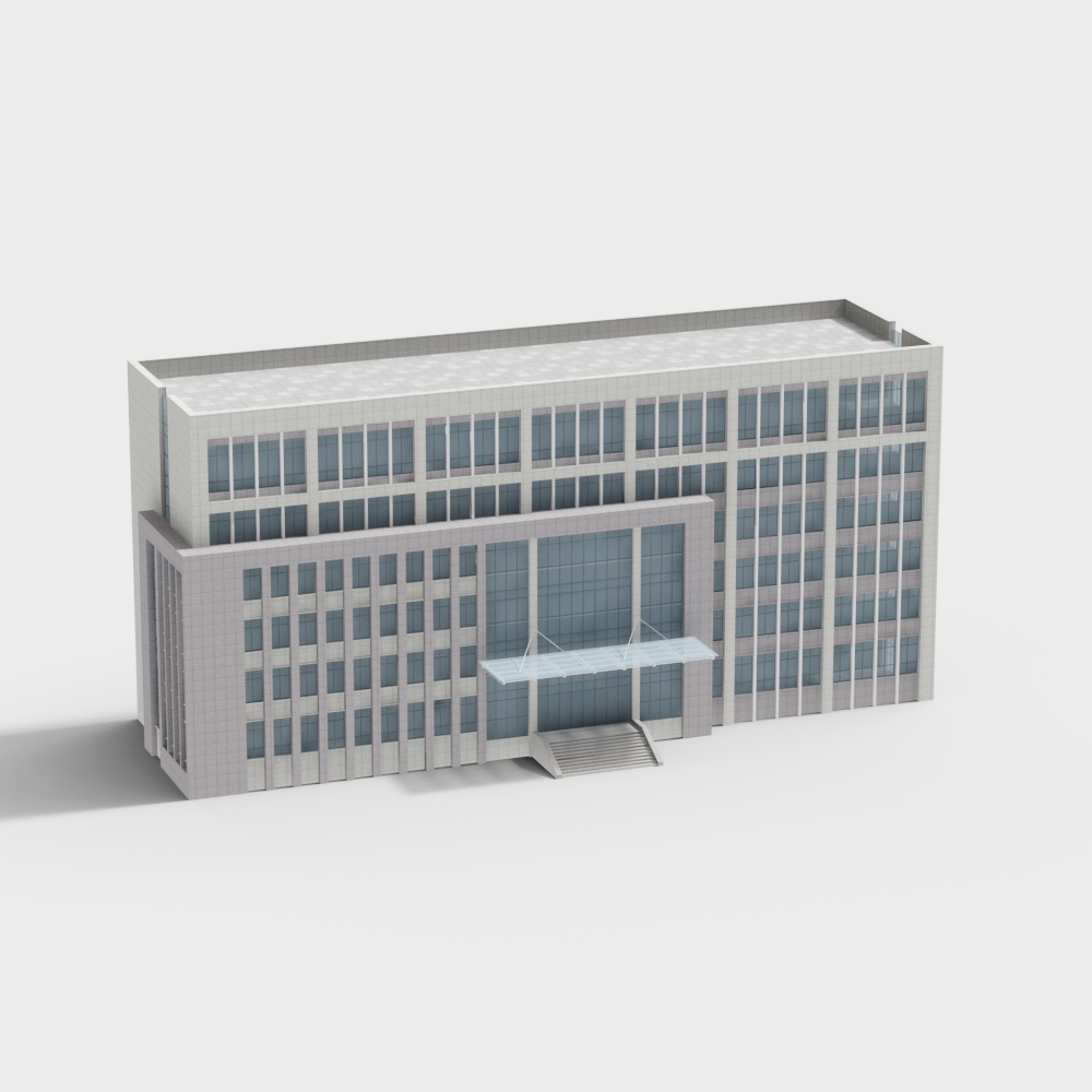 Modern Low-Poly Building 3D model
