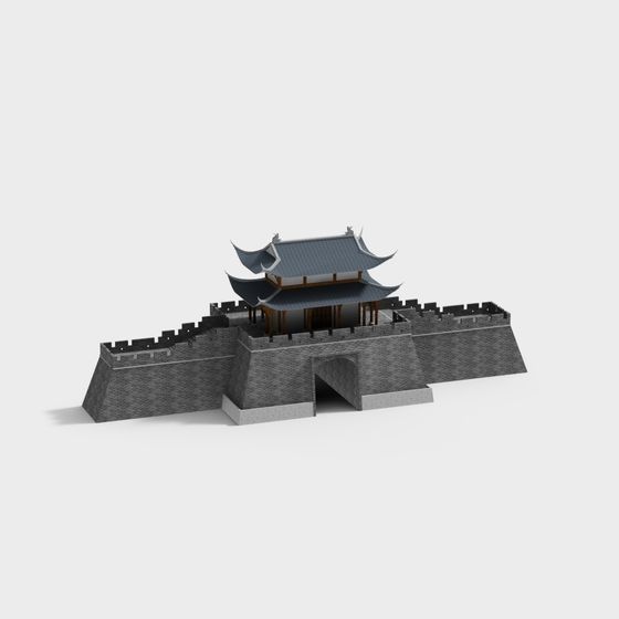 Ancient City Wall and Archway 3D model for Creative Projects