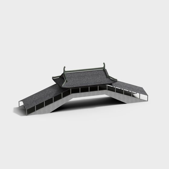 Ancient Bridge 3D model with Eastern Aesthetics