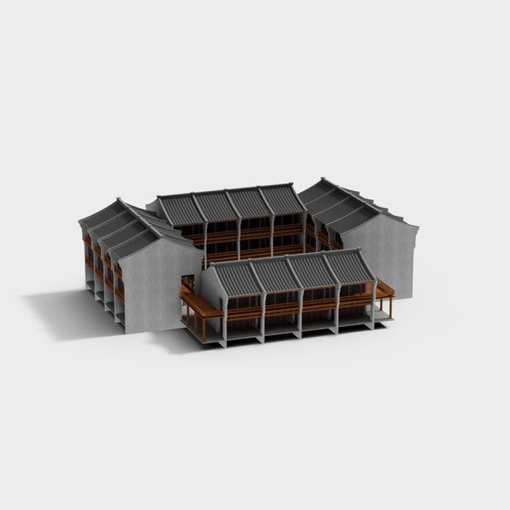 Traditional Meets Modern Architecture 3D Model