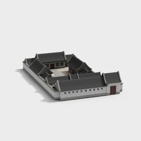 Charming Chinese Courtyard 3D model