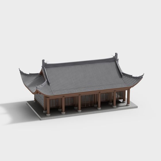 Elegant East Asian Traditional Architecture 3D model