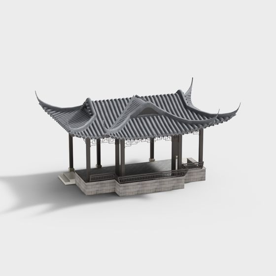 Oriental Pavilion 3D model - A Blend of Tradition and Modernity
