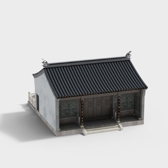Elegant Traditional Chinese Courtyard 3D Model