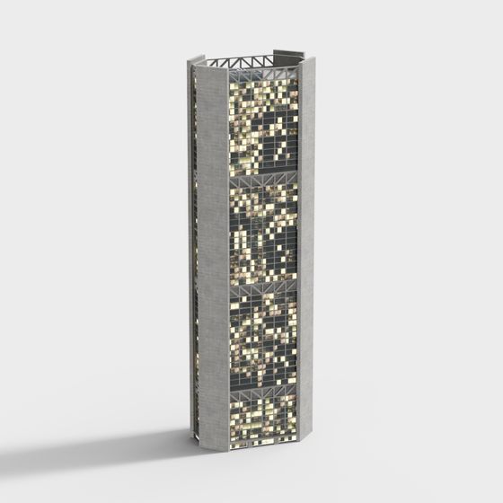 Futuristic Pixel Tower 3D model