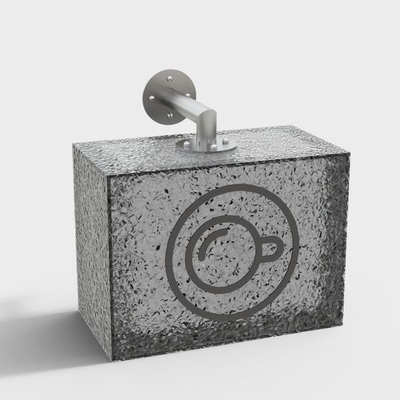 Concrete Artistic Light Column 3D model for Creative Designs