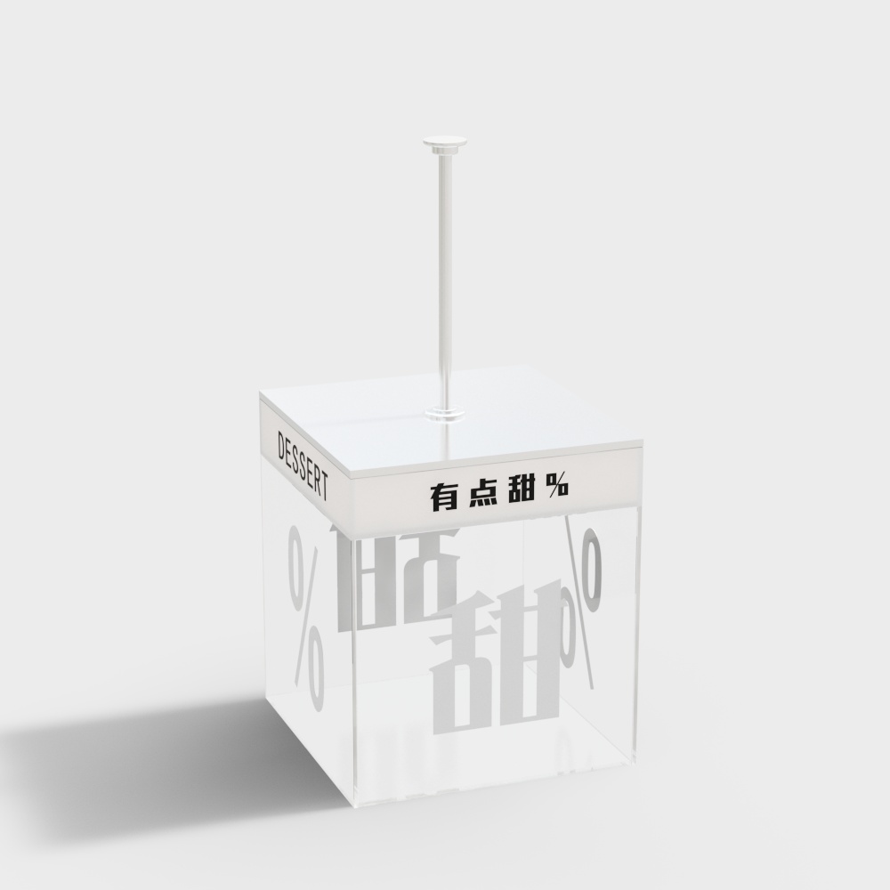 Transparent Cube Dessert Display Stand 3D model