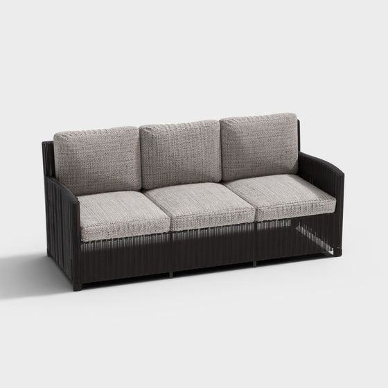 Stylish Low-Polygon Sofa 3D model