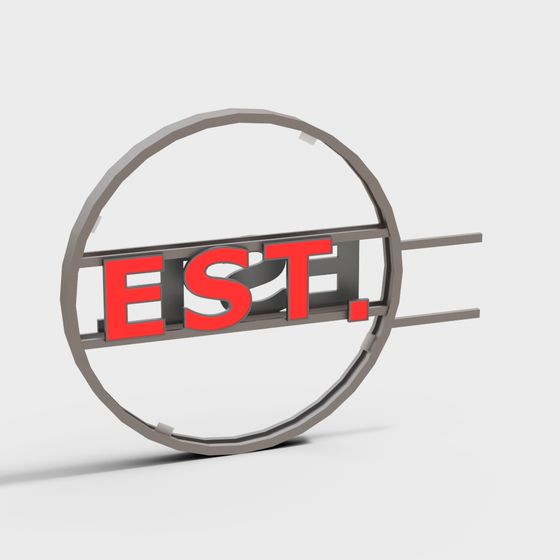 Stylish EST. 3D Model with Modern Aesthetic
