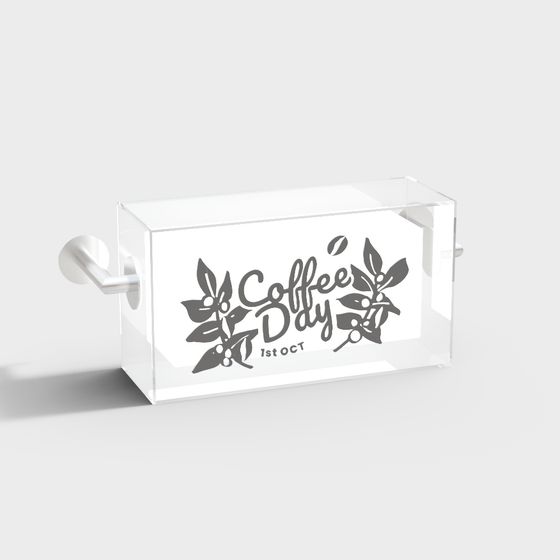 Transparent Coffee Day Decor Box 3D model