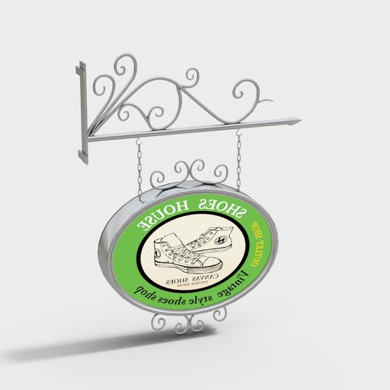 Vintage Shoe Shop Sign 3D model