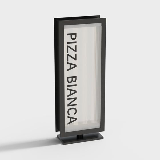 Pizza Bianca Sign 3D model