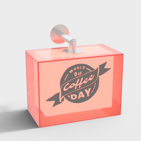 World Coffee Day Tissue Box 3D model