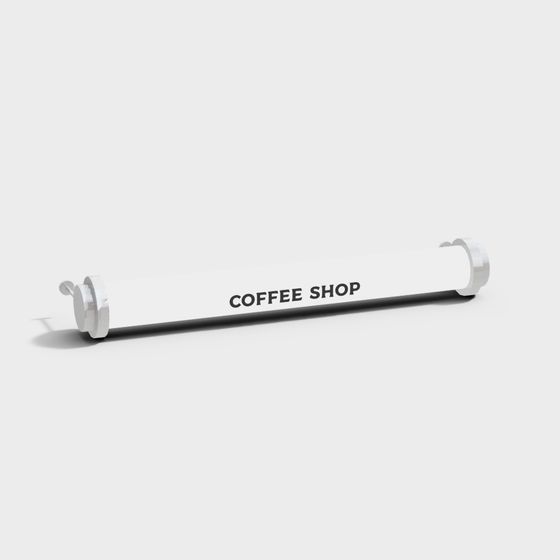 Coffee Shop Sign Post 3D Model