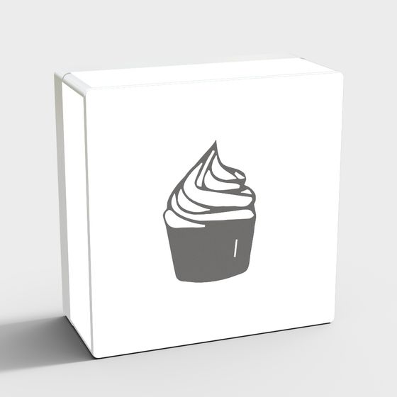Low Poly 3D Cake Box Model
