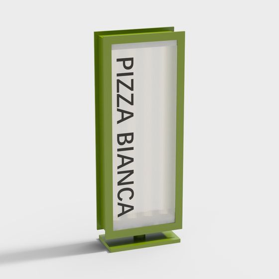 Pizza Bianca Sign 3D model for Creative Use