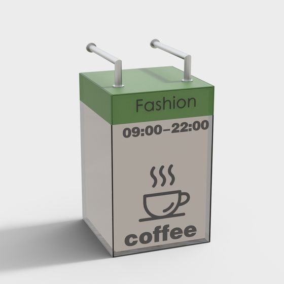 Stylish Coffee Shop Sign 3D model