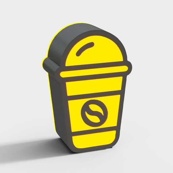 Stylish Low-Polygon Coffee Cup 3D model