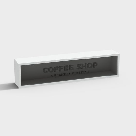 Modern Coffee Shop Sign 3D model