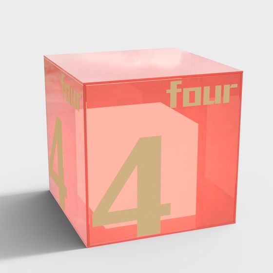 Four Cube 3D model - Low Poly High Detail Design