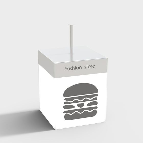 Stylish Low-Poly Burger Shop 3D model