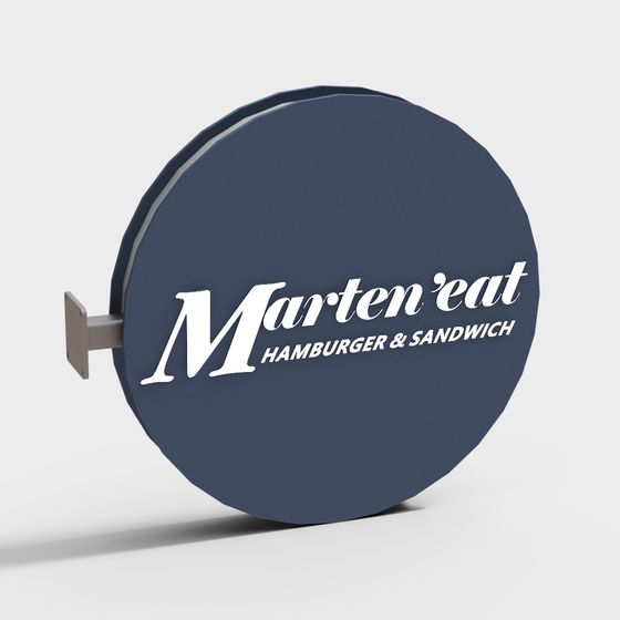 Marten'eat Burger Shop Sign 3D Model