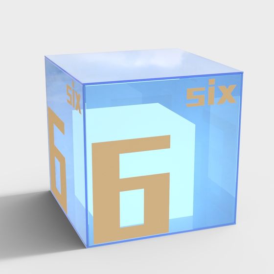 Number Six Cube 3D model