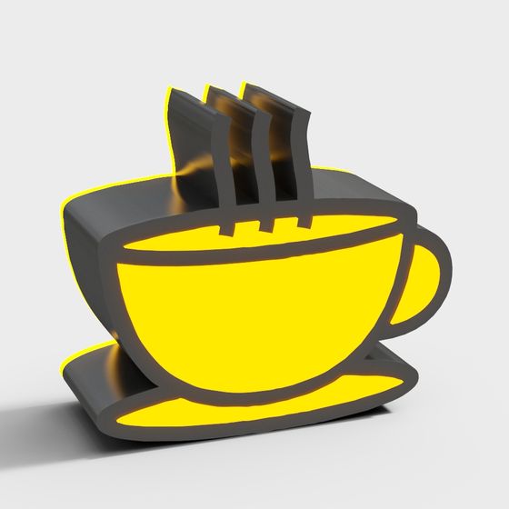 Vibrant Low-Poly Coffee Cup 3D Model