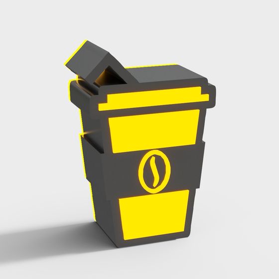 Stylish Coffee Grounds Bin 3D model