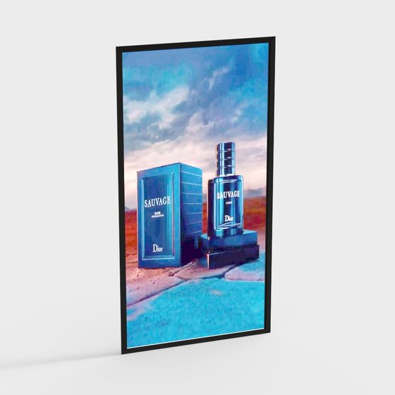 Modern Blue Perfume Bottle 3D Model