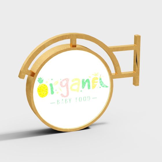 Organic Baby Food Store Sign 3D model