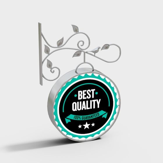 Unique Low-Poly Signage 3D Model