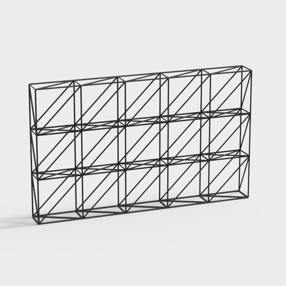Low Poly Grid Bookshelf 3D model