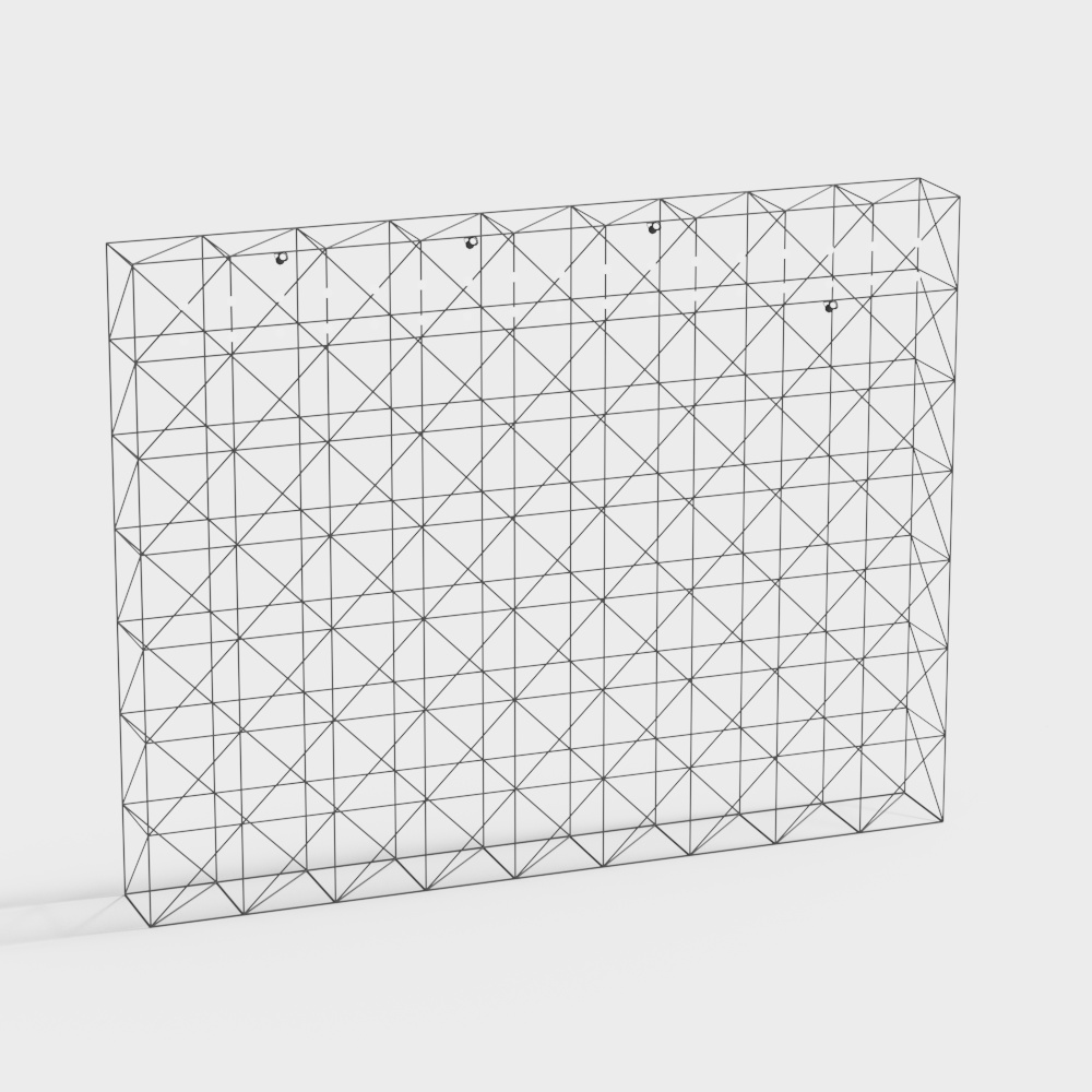 Grid Wall Low Poly 3D Model