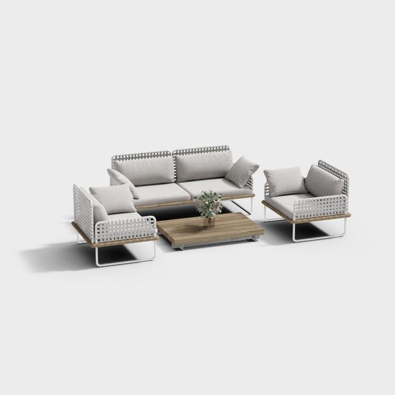 Minimalist Outdoor Furniture Set 3D model
