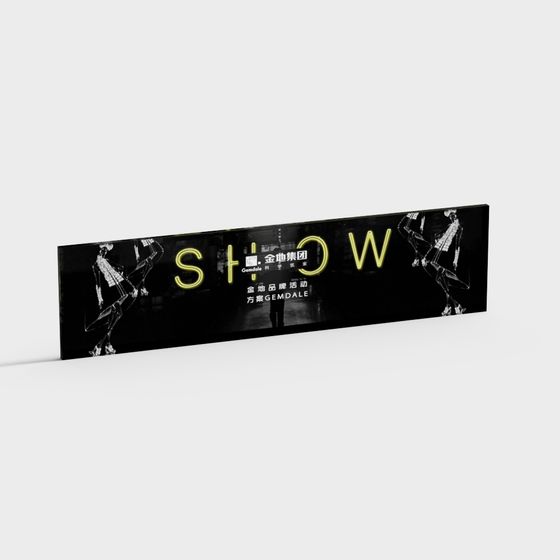 Show Sign 3D model in Neon Style