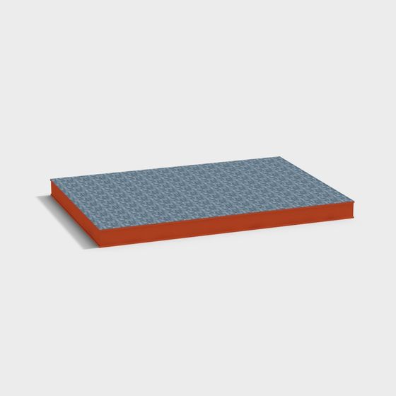 Fabric Texture Rectangular Mat 3D model