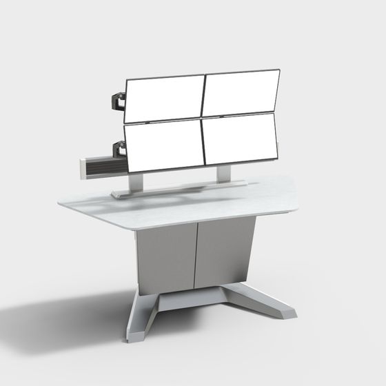Futuristic Low-Poly Smart Desk 3D model